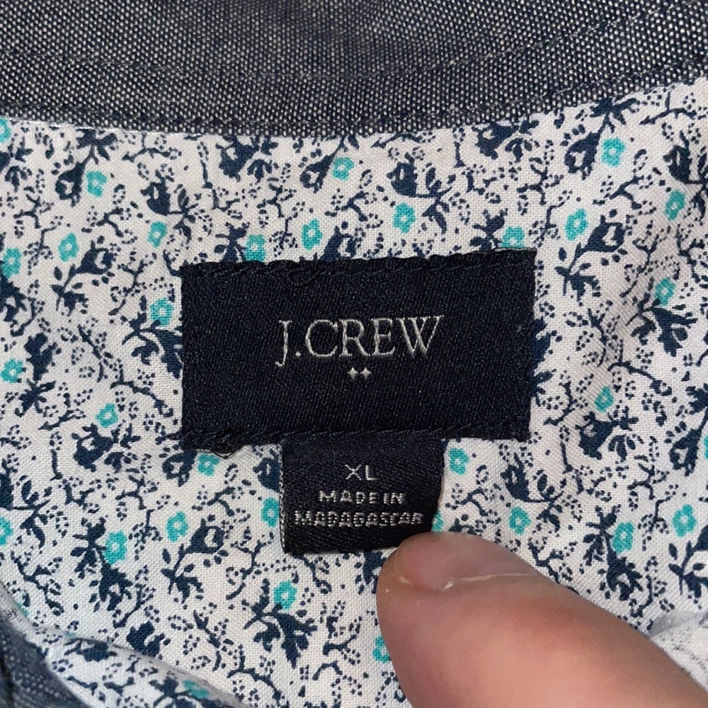 J CREW mens button down printed shirt size XL